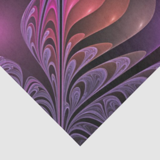Kleurrijke Fantasy Abstracte Trippy Paarse Fractal Tissuepapier (Detail)
