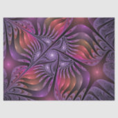 Kleurrijke Fantasy Abstracte Trippy Paarse Fractal Tissuepapier (Voorkant)