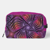 Kleurrijke Fantasy Abstracte Trippy Paarse Fractal Toilettasje (Achterkant)
