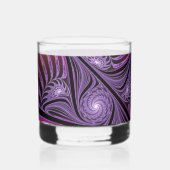 Kleurrijke Fantasy Abstracte Trippy Paarse Fractal Whisky Glas (Links)