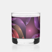 Kleurrijke Fantasy Abstracte Trippy Paarse Fractal Whisky Glas (Rechts)