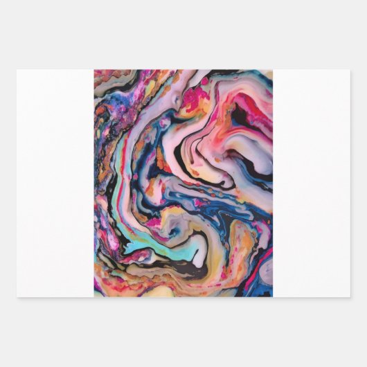 Kleurrijke Fantasy Abstraction Inpakpapier Vel (Voorkant 3)