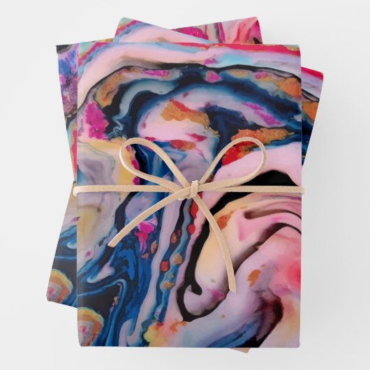 Kleurrijke Fantasy Abstraction Inpakpapier Vel (In situ)