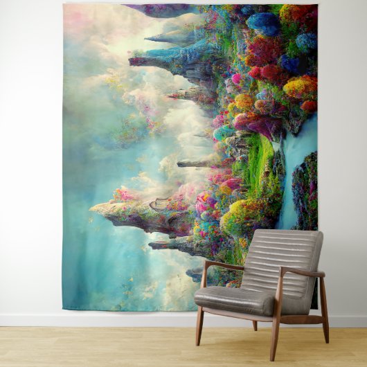 Kleurrijke Fantasy Alien Natuur Landscape Wandkleed (In situ)