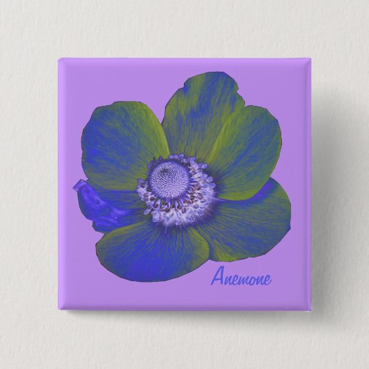 kleurrijke Fantasy Anemone Button (Voorkant)