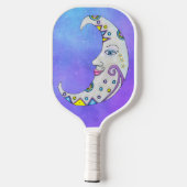Kleurrijke Fantasy Crescent Moon Scroll Shapes Sky Pickleball Paddle (Achterkant)