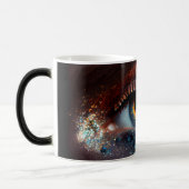 Kleurrijke Fantasy Earth Glitter Eye Close-up Magische Mok (Links)