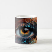 Kleurrijke Fantasy Earth Glitter Eye Close-up Magische Mok (Center)