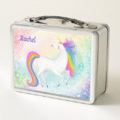 Kleurrijke Fantasy Eenhoorn Metalen Lunch Box (Achterkant)