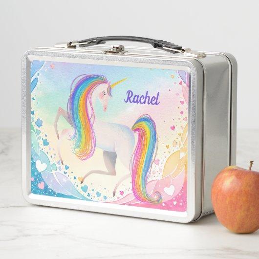Kleurrijke Fantasy Eenhoorn Metalen Lunch Box (In situ)