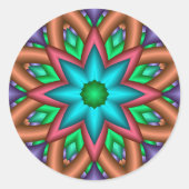 Kleurrijke Fantasy Flower sticker (Voorkant)