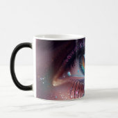 Kleurrijke Fantasy Glitter Eye Close-up Morphing Magische Mok (Links)