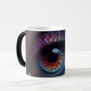 Kleurrijke Fantasy  Glitter Eye Closeup Magische Mok