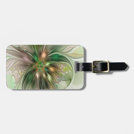 Kleurrijke Fantasy Modern Abstracte fractale venti Bagagelabel (Voorkant horizontaal)