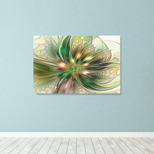Kleurrijke Fantasy Modern Abstracte fractale venti Canvas Afdruk (Insitu (Houten vloer))