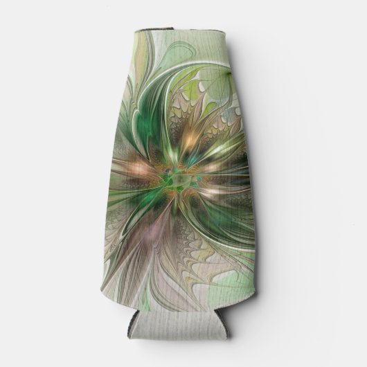 Kleurrijke Fantasy Modern Abstracte fractale venti Flesjeskoeler (Voorkant)