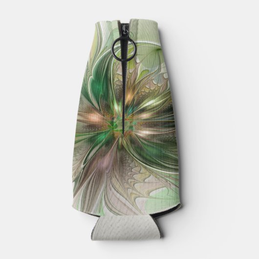 Kleurrijke Fantasy Modern Abstracte fractale venti Flesjeskoeler (Achterkant)