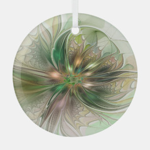 Kleurrijke Fantasy Modern Abstracte fractale venti Glas Ornament