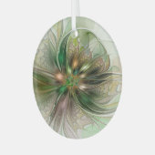 Kleurrijke Fantasy Modern Abstracte fractale venti Glas Ornament (Voorkant links)