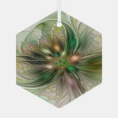 Kleurrijke Fantasy Modern Abstracte fractale venti Glas Ornament (Achterkant)