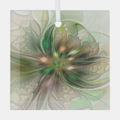 Kleurrijke Fantasy Modern Abstracte fractale venti Glas Ornament (Voorkant)