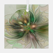 Kleurrijke Fantasy Modern Abstracte fractale venti Glas Ornament (Achterkant)