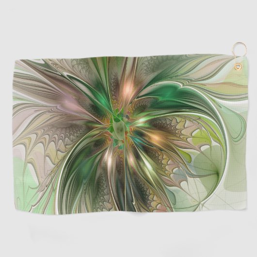 Kleurrijke Fantasy Modern Abstracte fractale venti Golfhanddoek (Horizontaal)