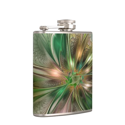 Kleurrijke Fantasy Modern Abstracte fractale venti Heupfles (Rechts)