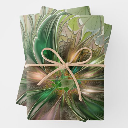 Kleurrijke Fantasy Modern Abstracte fractale venti Inpakpapier Vel (In situ)