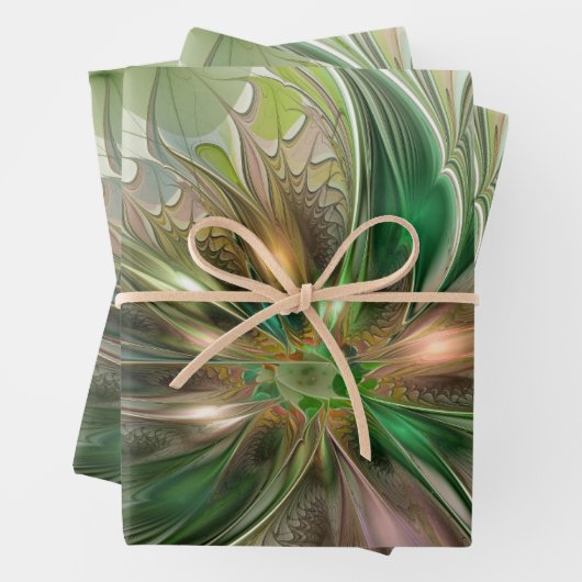 Kleurrijke Fantasy Modern Abstracte fractale venti Inpakpapier Vel (In situ)