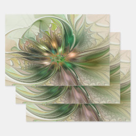 Kleurrijke Fantasy Modern Abstracte fractale venti Inpakpapier Vel