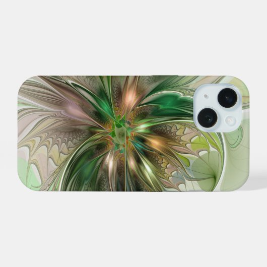 Kleurrijke Fantasy Modern Abstracte fractale venti iPhone 15 Case (Achterkant horizontaal)
