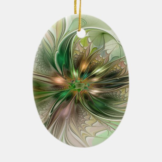 Kleurrijke Fantasy Modern Abstracte fractale venti Keramisch Ornament (Achterkant)