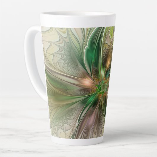 Kleurrijke Fantasy Modern Abstracte fractale venti Latte Mok (Linkerhoek)