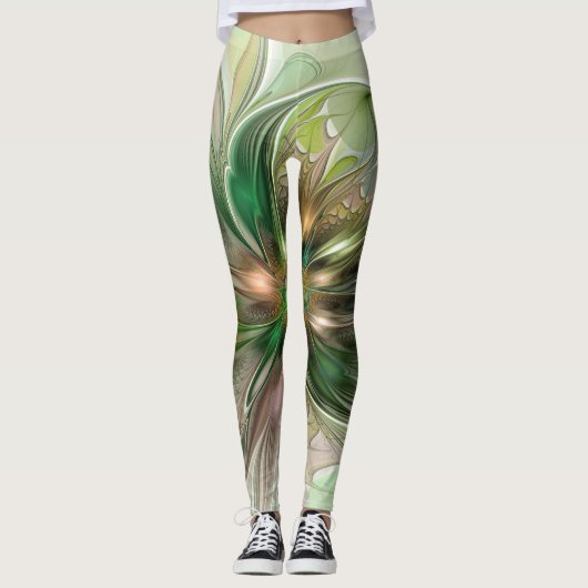 Kleurrijke Fantasy Modern Abstracte fractale venti Leggings (Voorkant)