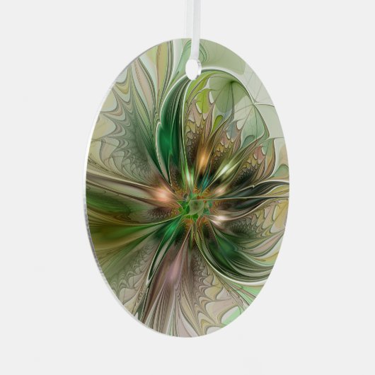 Kleurrijke Fantasy Modern Abstracte fractale venti Metalen Ornament (Voorkant Rechts)