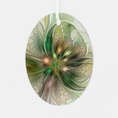 Kleurrijke Fantasy Modern Abstracte fractale venti Metalen Ornament (Voorkant links)