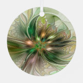 Kleurrijke Fantasy Modern Abstracte fractale venti Metalen Ornament (Achterkant)