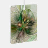 Kleurrijke Fantasy Modern Abstracte fractale venti Metalen Ornament (Voorkant Rechts)