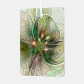 Kleurrijke Fantasy Modern Abstracte fractale venti Metalen Ornament (Voorkant links)