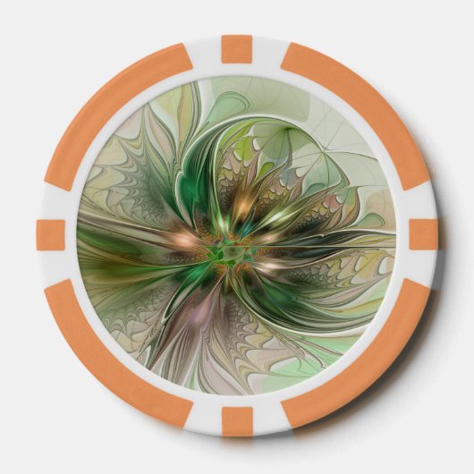 Kleurrijke Fantasy Modern Abstracte fractale venti Poker Chips (Voorkant)