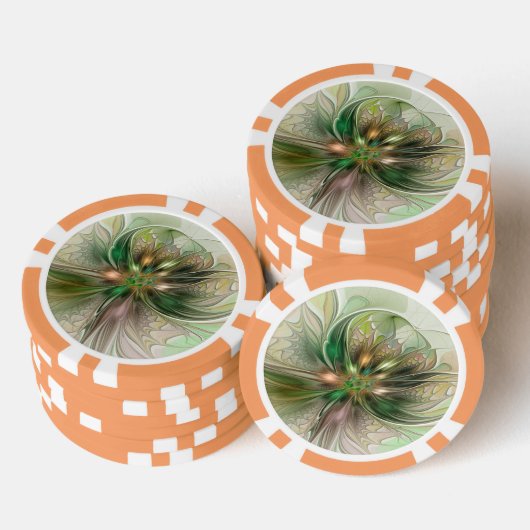 Kleurrijke Fantasy Modern Abstracte fractale venti Poker Chips (Opstapeling)