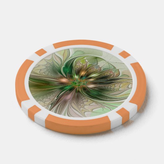 Kleurrijke Fantasy Modern Abstracte fractale venti Poker Chips (Enkel)