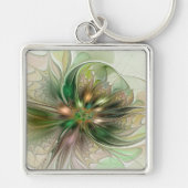 Kleurrijke Fantasy Modern Abstracte fractale venti Sleutelhanger (Voorkant)