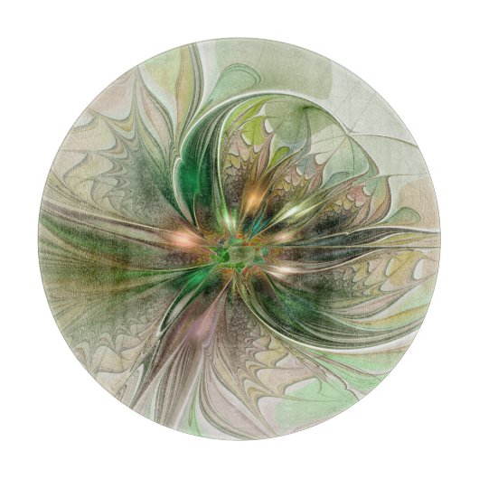 Kleurrijke Fantasy Modern Abstracte fractale venti Snijplank (Voorkant)