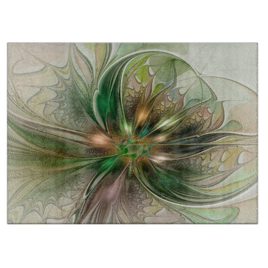 Kleurrijke Fantasy Modern Abstracte fractale venti Snijplank (Voorkant)