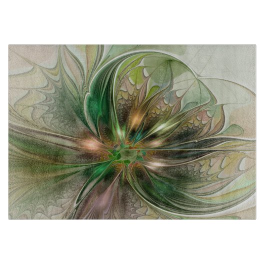 Kleurrijke Fantasy Modern Abstracte fractale venti Snijplank (Voorkant)