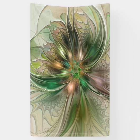 Kleurrijke Fantasy Modern Abstracte fractale venti Spandoek (Verticaal)