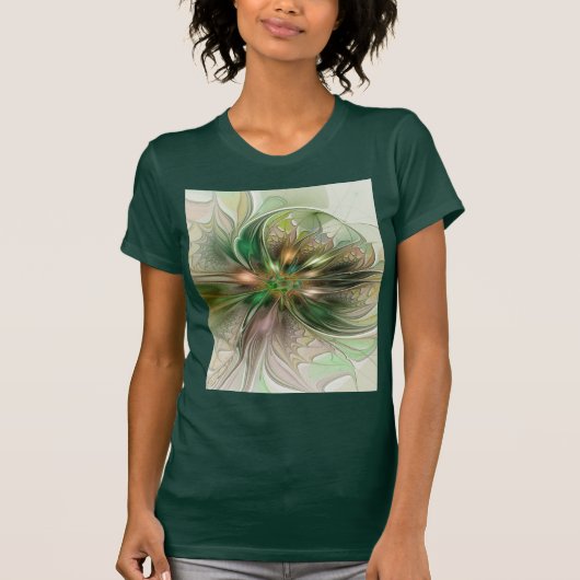Kleurrijke Fantasy Modern Abstracte fractale venti T-shirt (Voorkant)