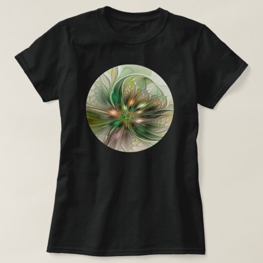 Kleurrijke Fantasy Modern Abstracte fractale venti T-shirt (Design voorkant)